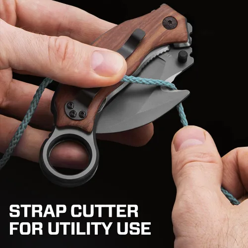 Miniatura 6 de Cuchillo de bolsillo para hombres – Cuchillo plegable Karambit – Acero afilado 440C, hoja de garra de tigre – Cuchillos de bolsillo grabados