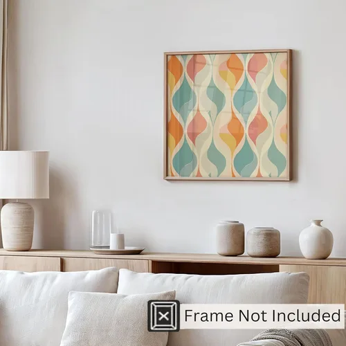Miniatura 4 de Ethan Taylor Abstract Wall Art Prints Unframed Square Posters 'Retro 70s Hippie Groovy Pattern XI' Retro Home Décor for Living Room, Bedroom