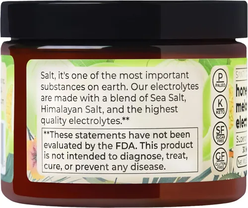 Miniatura 9 de Santa Cruz Paleo Polvo de Electrolitos en Polvo, Sabor Melocotón de Honeydew, Mezcla de Bebida Hidratante Sin Azúcar con Sal Rosa del Himalaya, Sal