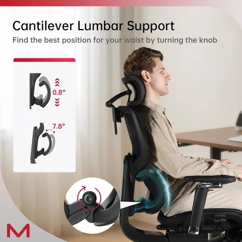 Miniatura 3 de Silla de oficina ergonómica con reposapiés, silla de escritorio de malla con respaldo alto para oficina en casa, silla de computadora reclinable