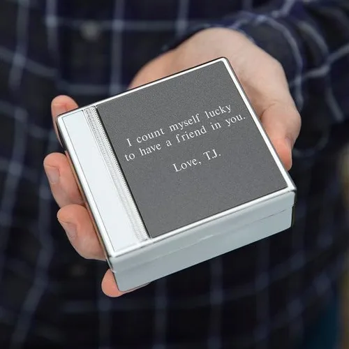 Miniatura 4 de THINGS REMEMBERED Caja de recuerdo grabada de plata y bronce (personalización gratuita)