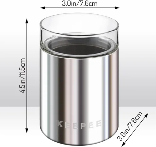 Miniatura 4 de Juego de 2 vasos de whisky, vaso aislado con inserto de vidrio extraíble, vaso de cóctel aislado, balón bajo antiguo para margaritas, bourbon, Acero