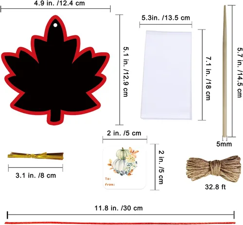 Miniatura 3 de Winlyn 48 juegos de 12 estilos mágicos de color negro rayado hojas de otoño adornos de hojas de otoño hojas de otoño kits de manualidades