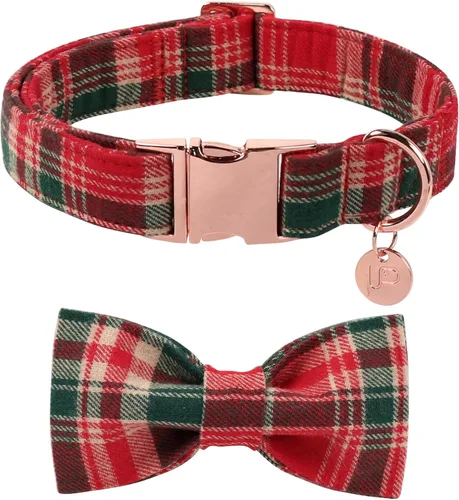 Miniatura 11 de Collar de Navidad para perro con pajarita, collar de Navidad para cachorros, hembras, machos, perros o gatos, collares con lazo con hebilla de metal