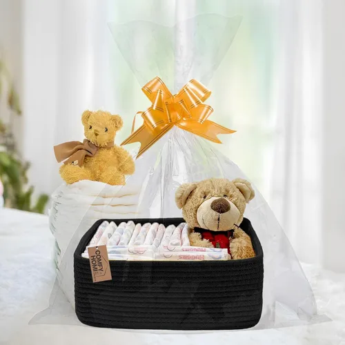 Miniatura 2 de COMFY-HOMI Cestas de almacenamiento de 11.5 x 7.5 x 4.7 pulgadas para organizar, cesta tejida de cuerda de algodón, caja de almacenamiento