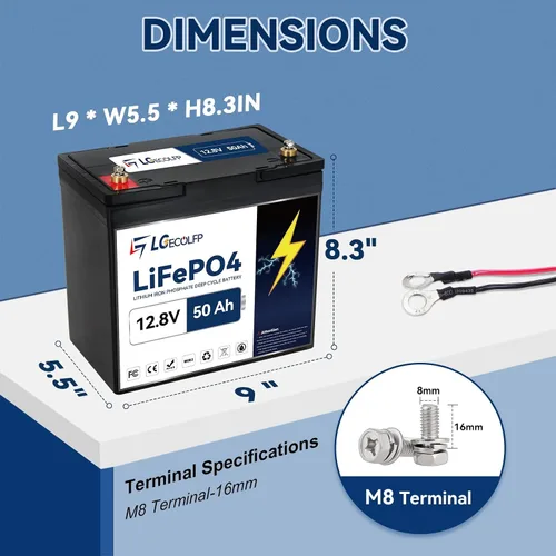 Miniatura 3 de Batería LiFePO4 de 12 V 100 Ah BCI Group 31, batería de litio de 12 V 100 Ah 7000+ciclos profundos, potencia de salida de 1280 Wh, soporte