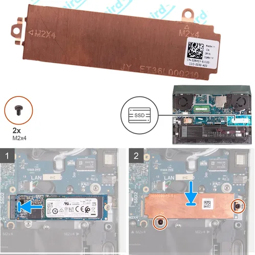 Miniatura 5 de Deal4GO M.2 2280 - Disipador térmico SSD 26X1Y 026X1Y con soporte X8MY9 0X8MY9 para Dell G15 5510 5511 5515 5520 5521 5525