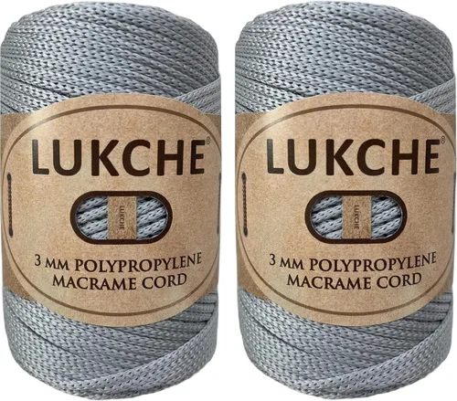 Miniatura 12 de Cordón de macramé de poliéster premium de 3 mm (134.72 metros), (250 g) 100% cuerda de macramé de polipropileno, hilo de crochet de macramé colorido
