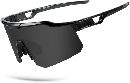 OULAIQI Gafas de sol de ciclismo para hombres y mujeres, lentes de sol de béisbol juveniles, diseño ligero, protección UV400, gafas deportivas Gris