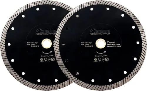 Miniatura 8 de SHDIATOOL Hoja de sierra turbo de diamante de 7 pulgadas, disco de corte súper delgado para azulejos de porcelana y cerámica, rueda de corte