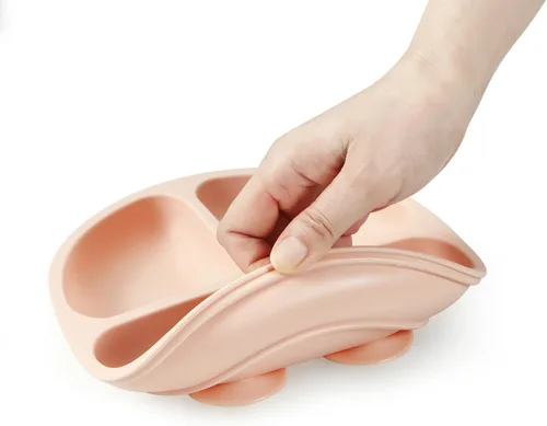 Miniatura 6 de PandaEar Paquete de 3 Platos para Niños Pequeños con 3 Cucharas, Plato de Succión Dividido 100% Silicona para Bebés, Sin BPA, Apto para Lavavajillas