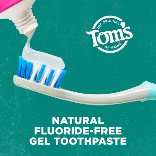 Miniatura 4 de Tom's of Maine Pasta dental en gel natural, antiplaca y blanqueadora sin flúor, vegana, sabor a hierbabuena, 4 onzas (paquete de 3)
