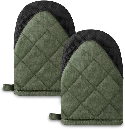 Miniatura 9 de AUAUY 2 mini guantes de horno de silicona, guantes de horno resistentes al calor de 446 ℉/446.0 °F, manoplas de cocina pequeños para horno