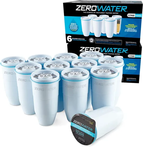 Miniatura 9 de ZeroWater Filtro de Repuesto Oficial - Filtro de Agua de Reemplazo de 5 Etapas 0 TDS Certificado IAPMO para Reducir Plomo, Cromo y PFOA/PFOS Paquete