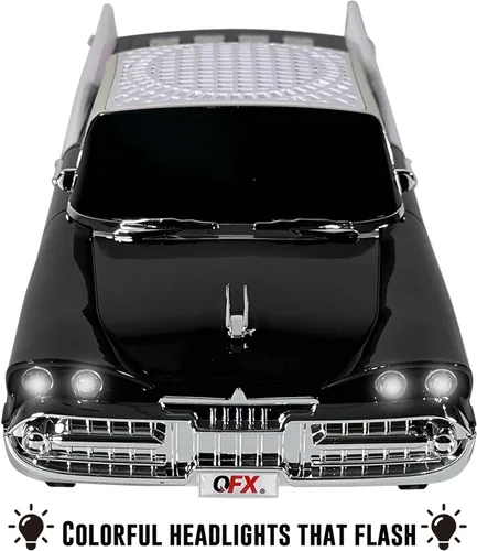 Miniatura 5 de QFX Altavoz Bluetooth 1959 Retro Classic para automóvil, altavoces duales de 2 pulgadas, enlace manos libres, micrófono incorporado, radio FM y Negro