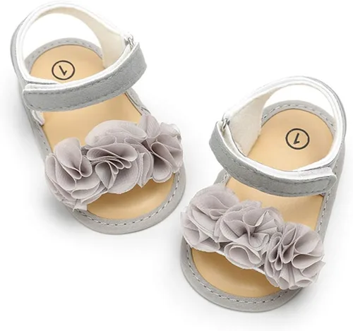 Miniatura 3 de Timatego Sandalias de verano para bebés y niñas con suela suave de flores, zapatos de vestir para cuna, recién nacidos, para recién nacidos