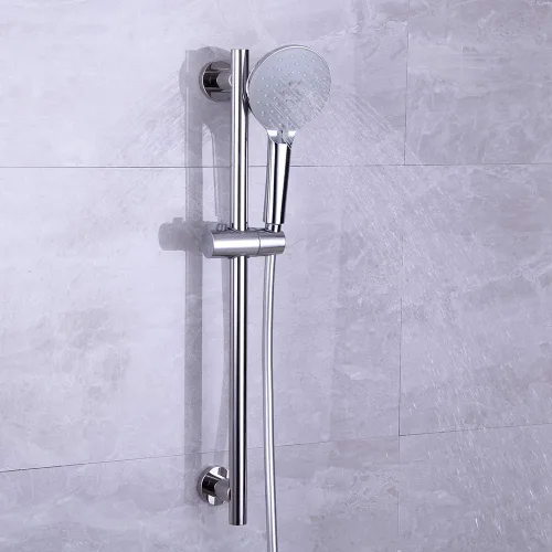 Miniatura 4 de Barra de diapositiva de ducha con tres funciones de masaje de mano cabezal de ducha ajustable SUS 304 acero inoxidable pulido D500011C Cromado