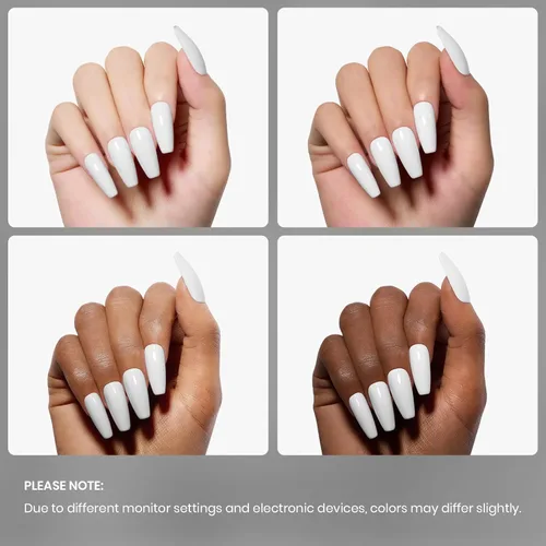 Miniatura 6 de Beetles - Juego de 3 esmaltes de uñas de gel blanco de 0.5 fl oz y capa base de gel que no se limpia, lámpara UV y capa superior brillante de larga