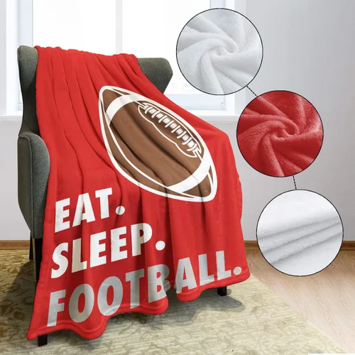 Miniatura 4 de HommomH Manta de forro polar deportivo 40 "x 50" para fútbol americano deportivo, divertido, tradicional, liviano, suave, cálido y acogedor