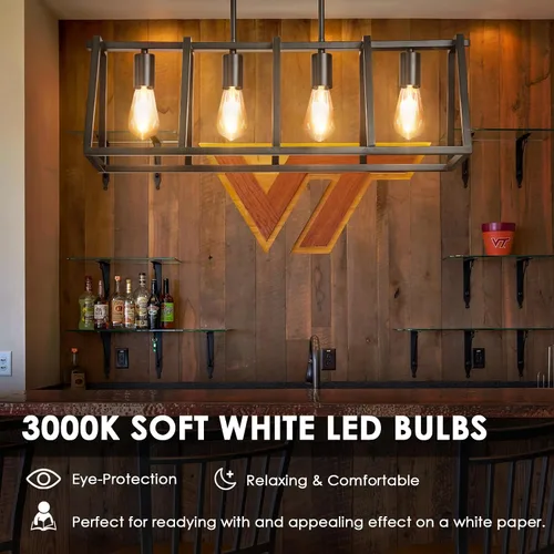 Miniatura 4 de Qingmiao – Bombillas LED vintage con diseño Edison, ST58 regulables de 4W, base E26, equivalente a 40W, luz LED blanca suave de 3000K, bombillas