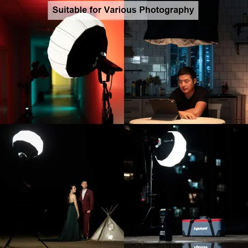 Miniatura 2 de Aputure Modificador de luz suave para farol, 26 pulgadas, ajuste rápido, plegable, luz espacial Aputure mejorada para 300D Mark II 120D 120T 120D