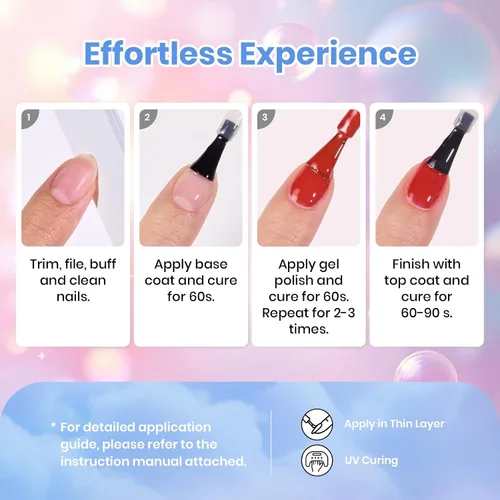 Miniatura 7 de Beetles - Kit de esmalte de uñas de gel pastel, 36 colores con gel base, capa superior brillante y mate para 2023, diseño de uñas de primavera