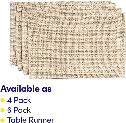 Miniatura 3 de Sweet Home Collection Trends - Mantel individual (100% algodón), Paquete de 4, Eggshell