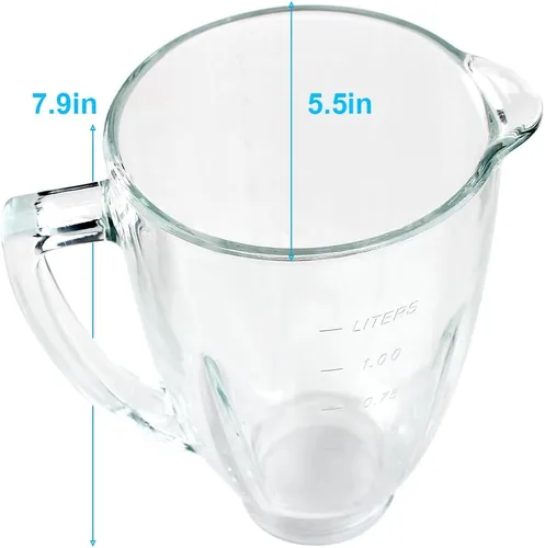 Miniatura 4 de Piezas de repuesto Frasco de vidrio de 6 tazas con tapa, compatible con licuadoras Oster