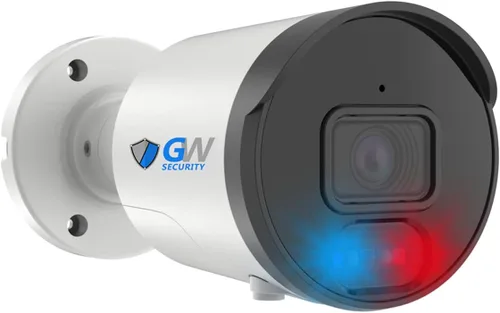 GW Security 4K 8MP 2-Way Audio Spotlight Color visión nocturna para exteriores/interiores PoE IP Bullet cámara de seguridad (GW8539DFIP)