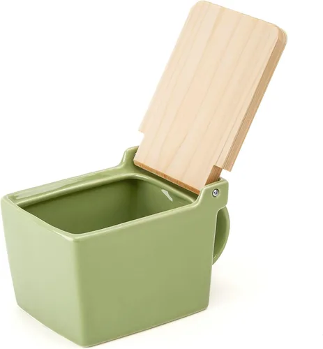 Miniatura 2 de Zero Japan Bee House - Caja de Sal Premium con Tapa Hinoki - Recipiente para Sal Marina y Especias - Elegante Despensa para Encimera de Cocina