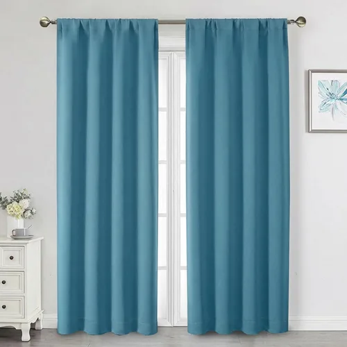 Miniatura 94 de Cortinas opacas para dormitorio, sala de estar, juego de 2 paneles de 54 pulgadas de largo, cortinas de oscurecimiento de habitación con aislamiento