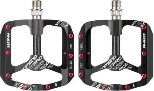 Miniatura 9 de Pedales de bicicleta de montaña Tubo de eje de fibra de carbono Pedales de bicicleta de aluminio 2 rodamientos ligeros ahorro de mano de obra