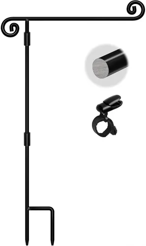 Miniatura 15 de HOOSUN Soporte para Bandera de Jardín, Soporte de Hierro Forjado para Bandera de Patio, Soporte Perfecto para Banderas de Jardín de 12.5x18