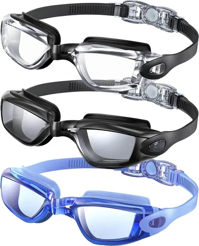 Miniatura 12 de Kids Swim Goggles, 3 Pack Swimming Goggles for Kids 4-16, Anti-Fog UV Protection Pool Glasses for Boys Girls Rosa Azul/Blanco Rosa/Púrpura