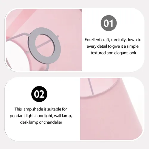 Miniatura 2 de Pantalla de lámpara pequeña de tela de lino con clip en la bombilla pantalla de tela de repuesto para lámpara de pared, bombillas de vela, color rosa