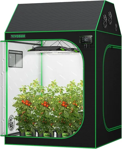 Miniatura 14 de VIVOSUN S888 - Tienda de campaña de cultivo de 8 x 8, 96 x 96 x 80 pulgadas, Mylar de alta reflexión con ventana de observación y bandeja de piso
