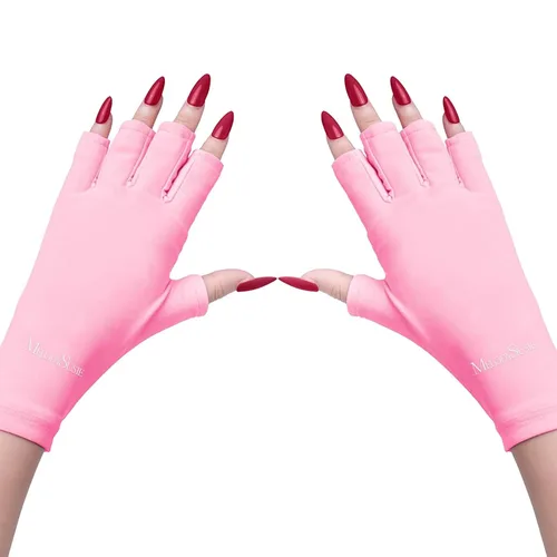 Miniatura 13 de MelodySusie Guantes UV para lámpara de uñas de gel, guantes profesionales de protección UV UPF50+ para manicuras, arte de uñas, cuidado de la piel