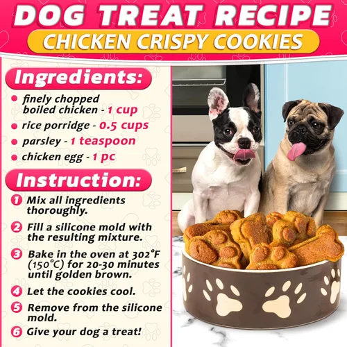 Miniatura 9 de 2 moldes de silicona para golosinas para perros, moldes congelados para hornear y congelar con formas de huesos y patas de cachorro, fácil