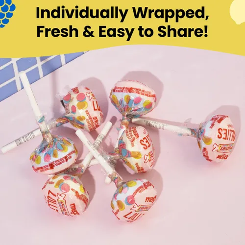 Miniatura 6 de Smarties Double Lollies Mega - Paletas sin gluten, sin cacahuete, sin grasa, sabores frutales surtidos – perfectas para cumpleaños, fiestas, hechas