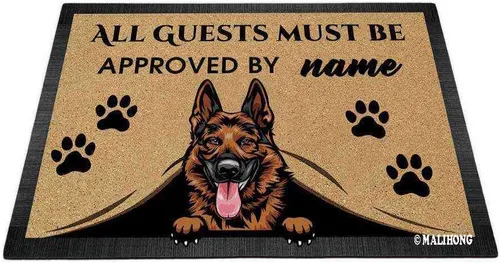 Miniatura 10 de Tapete personalizado con nombre de perro que mira al perro Cocker Spaniel, todos los invitados deben ser aprobados por alfombras para decoración