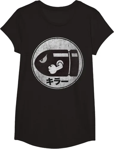 Miniatura 3 de Super Mario Camiseta con logotipo de Bullet Bill Distressed en Kanji