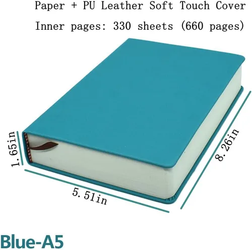 Miniatura 2 de jooact Thick Sketchbook 660 Pages Notebook Soft Faux Leather Cover Journal 80GSM Paper Notepad Drawing Book Memo Writing Sketch Pad Diary Notebook