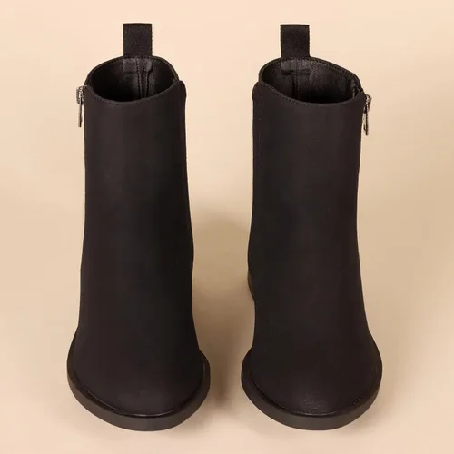Miniatura 5 de Tienda Essentials Botines planos con cremallera exterior para mujer