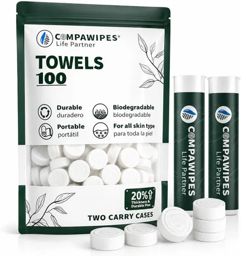 Miniatura 9 de 500 toallas comprimidas – Toallas desechables de viaje, papel higiénico comprimido para senderismo, toallitas silvestres, papel higiénico compacto