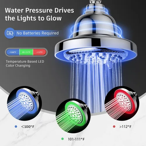 Miniatura 3 de FEELSO Cabezal de ducha filtrado con LED que cambia de color, 7 modos, cabezal de ducha de lluvia de alta presión con filtros, cabezal de ducha
