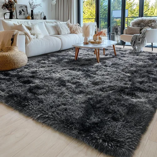Miniatura 111 de Alfombras de área de 8x10 para sala de estar, alfombra shaggy grande ultra suave y esponjosa para dormitorio, alfombras de felpa mullida Blanco crema