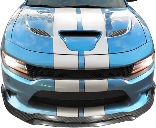 Miniatura 2 de IKON MOTORSPORTS, defensa delantera compatible con Dodge Charger SRT 2015-2023, kit de carrocería de alerón delantero estilo V3, fibra de carbono