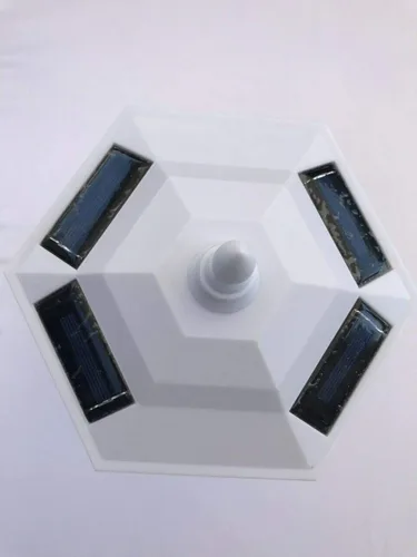 Miniatura 4 de Juego de 2 luces solares para jardín al aire libre, acabado blanco, hexágono de 5 x 5 pulgadas, con LED SMD blancos para postes de valla de madera