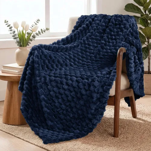 Miniatura 65 de Exclusivo Mezcla - Manta de vellón extragrande, 50 x 70 pulgadas, elegante, tela jacquard suave, mullida, acogedora y ligera, para invierno