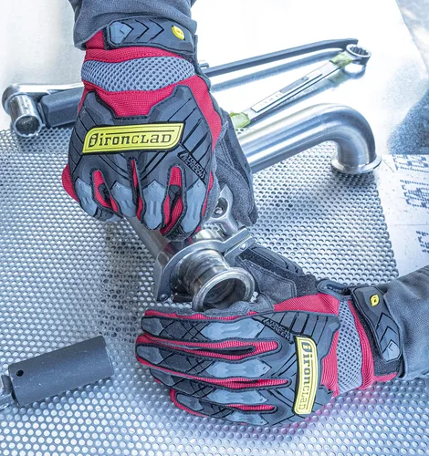 Miniatura 5 de Ironclad Command Impact 360 Cut A6 Guantes de trabajo; Guantes de pantalla táctil con palma y dedos conductivos, protección contra impactos, lavable